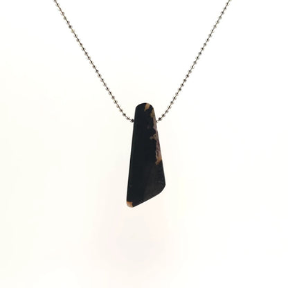 Necklace with a Drusy Amethyst pendant , on a white background (back view)